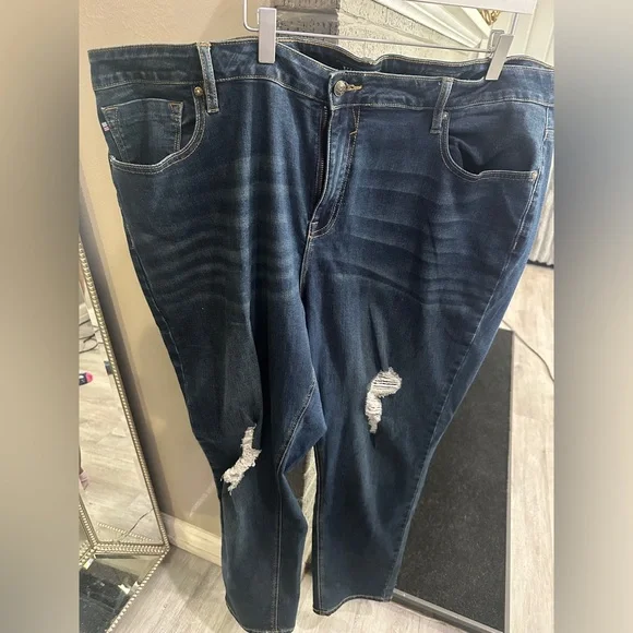 Vigoss Women's High Rise Jeans - Dark Blue - Picture 1 of 4